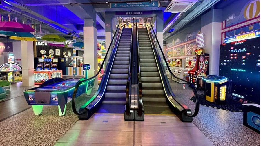 Escalator inside Blackpool Amusements arcade